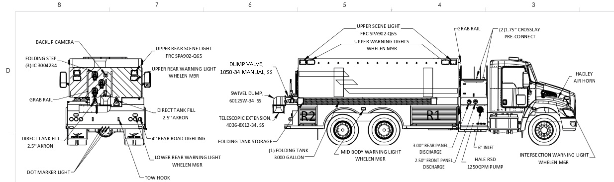 T-480 Super Tanker engineering drawing | Fouts Fire