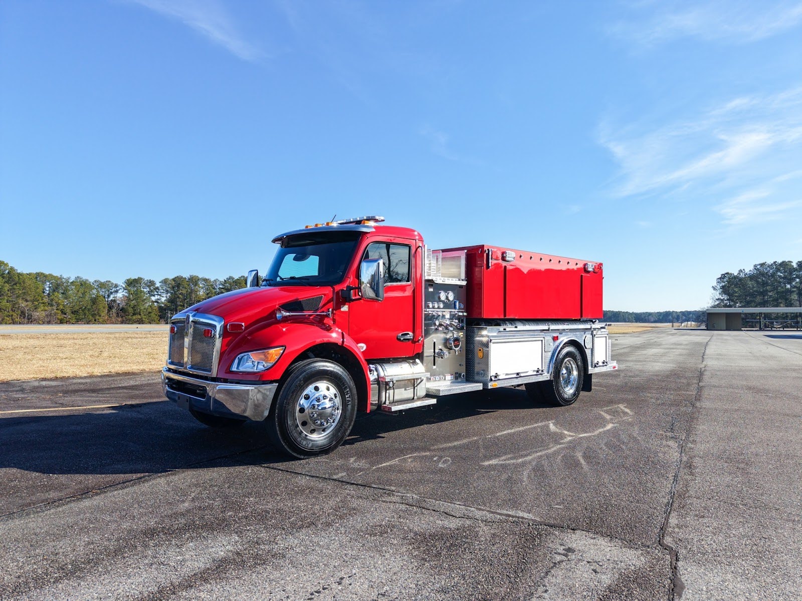 A Fouts Fire 2000 gallon tanker is pictured outdoors.