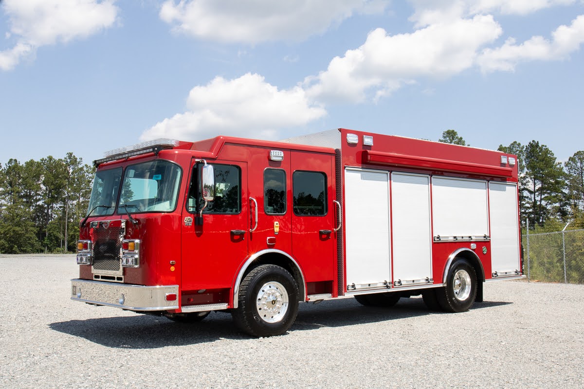 A Fouts Fire heavy rescue truck is pictured outside.