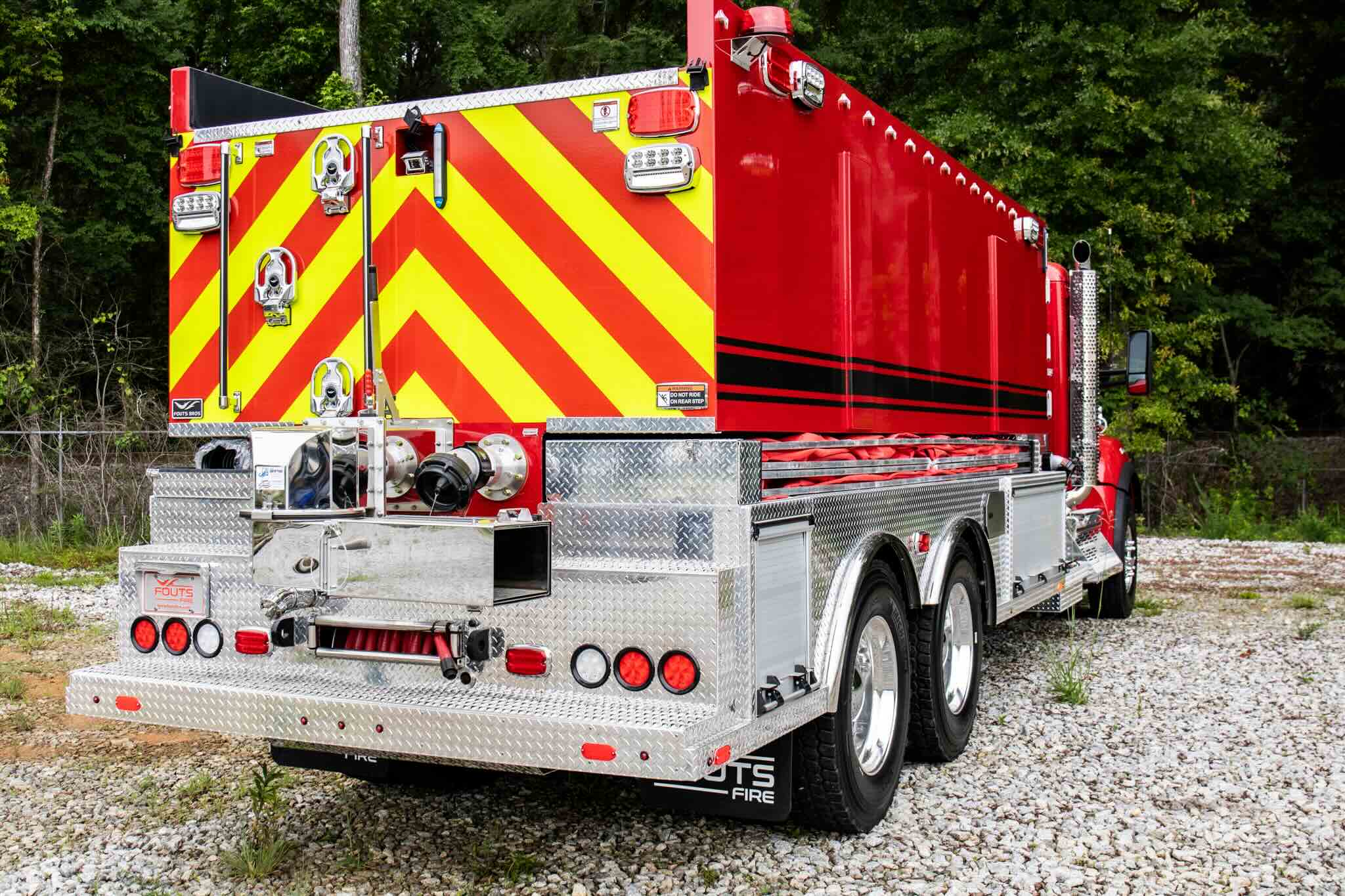 Photo of a Fouts Fire apparatus parked outside.